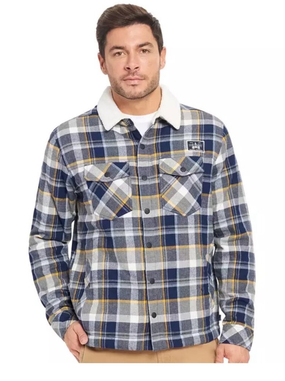 Hurley Head Of The Class Sherpa Flannel Shacket Obsidian Plaid Outdoor L Cotton